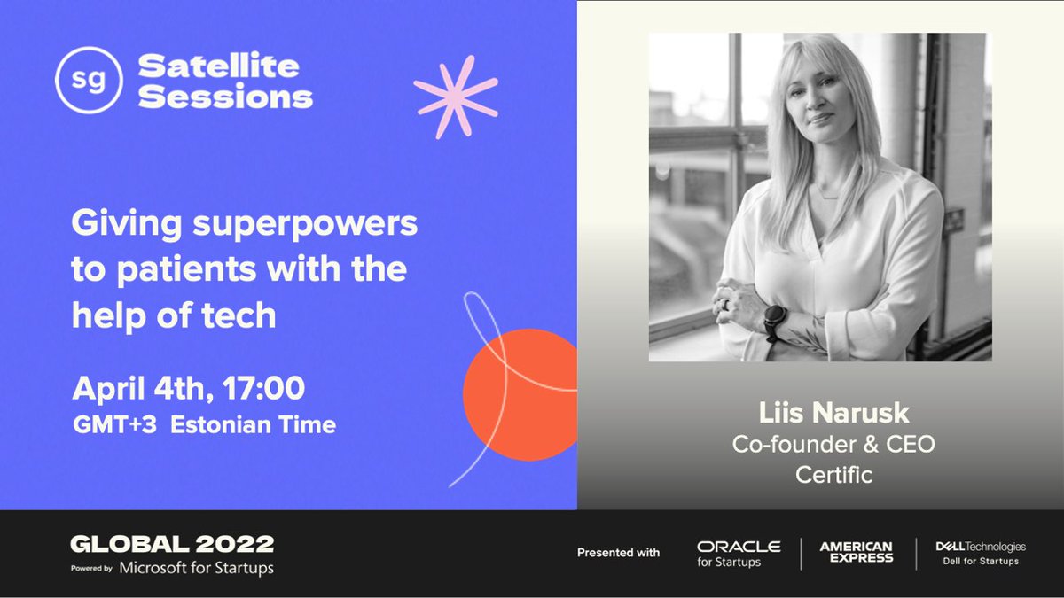 I am hosting a special session for <a href="/StartupGrind/">Startup Grind</a> Global Conference in #SanFrancisco.

#LiisNarusk from <a href="/certific/">Certific</a> is taking the virtual stage. 

Register for free, now!
👇
startupgrind.com/events/details…

#SGGlobal #StartupGrind #Tallinn #StartupGrindTallinn #Healthtech #Estonia #Certific