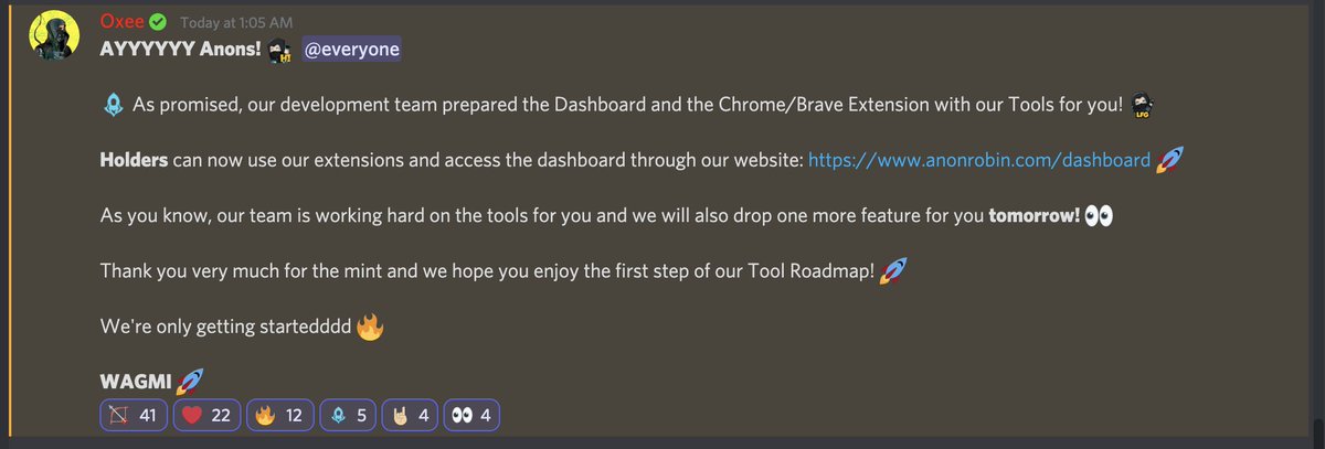 AnonRobin_NFT's tweet photo. ✨We just released our tools for all Anon Robin holders!
What are you thinking of the dashboard and deal sniper? 😎📈👀 https://t.co/AGMcapiwED