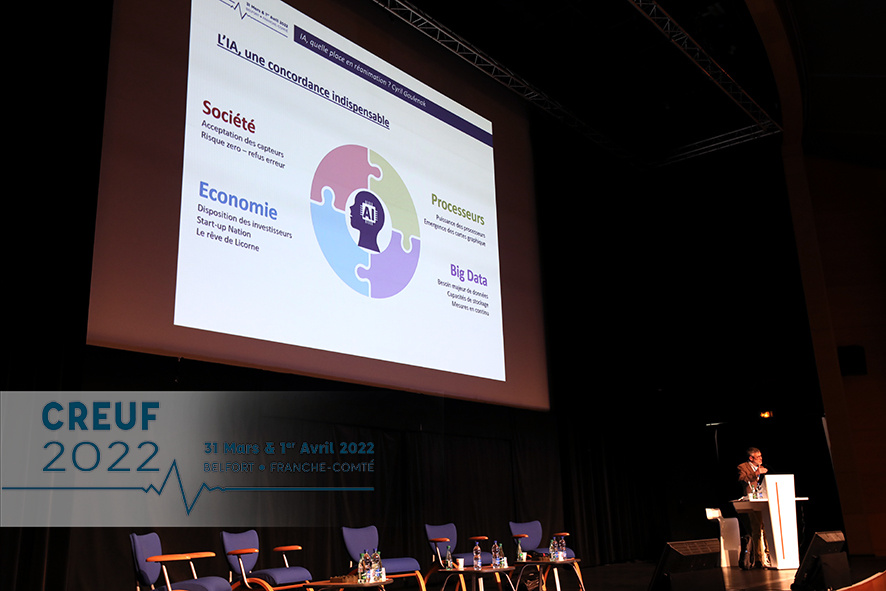 Congres_CREUF's tweet photo. "Intelligence artificielle, quelle place en réanimation ?" : c'est la conférence proposée par Cyril GOULENOK pour conclure cette première matinée du congrès #creuf2022 https://t.co/ptoL9bmIK3