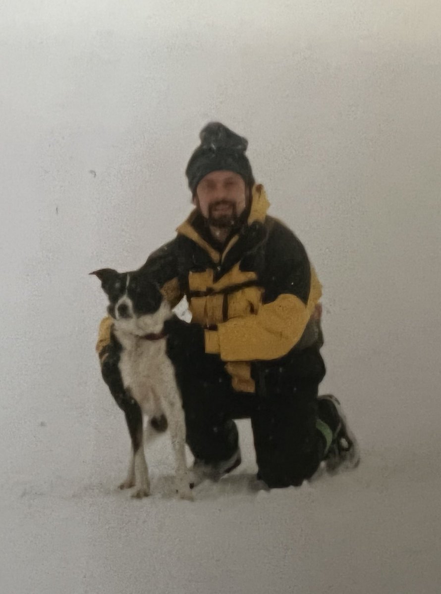 Kernow_Life's tweet photo. Surely “The Best of Times” yours truly with our #borderCollie “Jyp” (welsh born) in the #Snow fields off the #RangersPath #Snowdon #Gwynedd March 31st 1998 . @mybordercollie . We had great times in those snowy winter days. @Snowdonia_Soc @visitsnowdonia https://t.co/l8WYjO0OHE