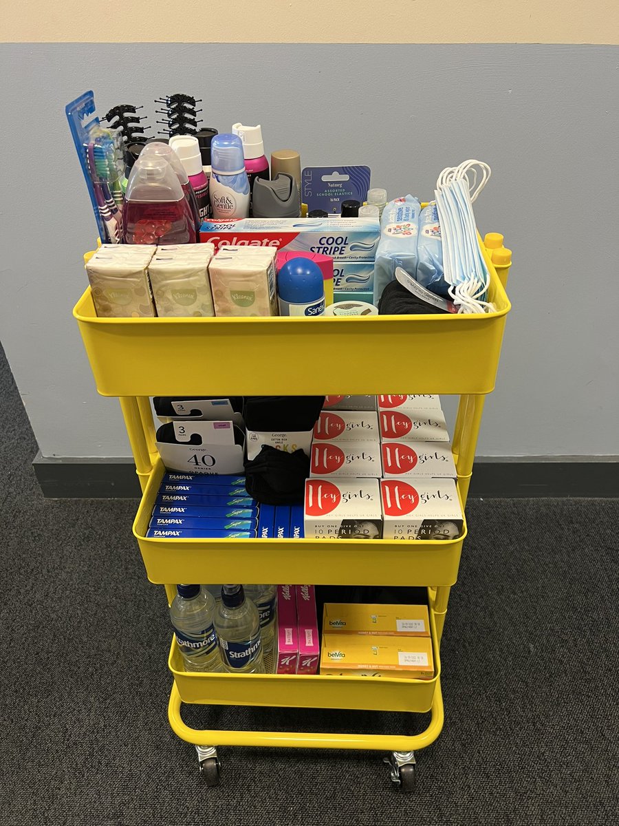 Our everyday essentials trolleys, can be found in:
- The Pastoral Base
- The Lighthouse
- School Office
- Medical Office 
- Mrs Ronnay, Maths
- Miss Todd, Humanities
- Mrs Neilson, Science
- Mrs Todd, Technologies
- Ms Whitehead, English
- Miss Clark, Business
<a href="/GrangemouthHS/">Grangemouth HS</a>