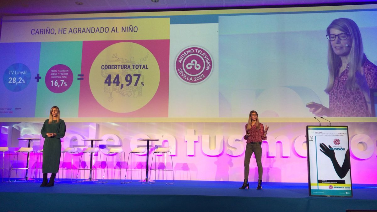 progpublicidad's tweet photo. #AedemoTV2022 , SESIÓN 2 ‘Cariño, he agrandado al niño’ con Esther Balbaci @Publiesp , #AEDEMOTV2022 y Patricia Modroño @Publiesp certicamos la máquina con coberturas del 45% y hacemos seguimiento y optimización como queremos. Ahora sí "Cariño, hemos agrandado al niño" https://t.co/xQ1pz0ImI4