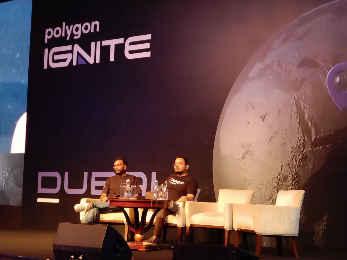 Next up at #PolygonIgnite: AMA session with <a href="/SandeepNailwal/">Sandeep | CEO, Polygon Foundation (※,※)</a>.

Moderated by <a href="/sourcex44/">sanket.polygon (agg/layer)</a>. 

#paintitpurple💜
