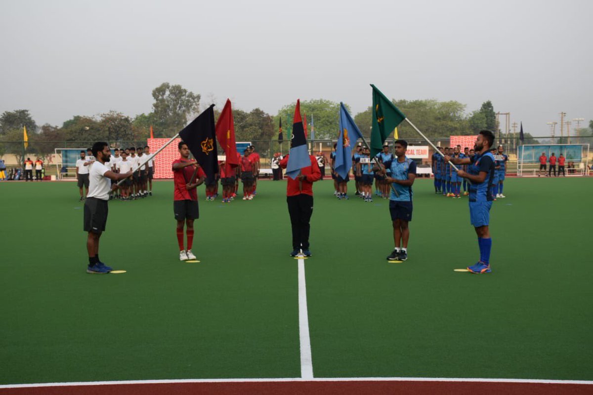 pro_defence's tweet photo. Maj Gen Sanjay Maini declared the meet open #Inauguralmatch was played between #ArmyRed and #ArmyGreen in which #Army Red emerged victorious #Score 3 - 2 #IndiakaGame #FitIndia @PTI_News @univartaindia2 @htTweets @thetribunechd @IndianExpress @timesofindia @DainikBhaskar https://t.co/ga6SCY1l4V