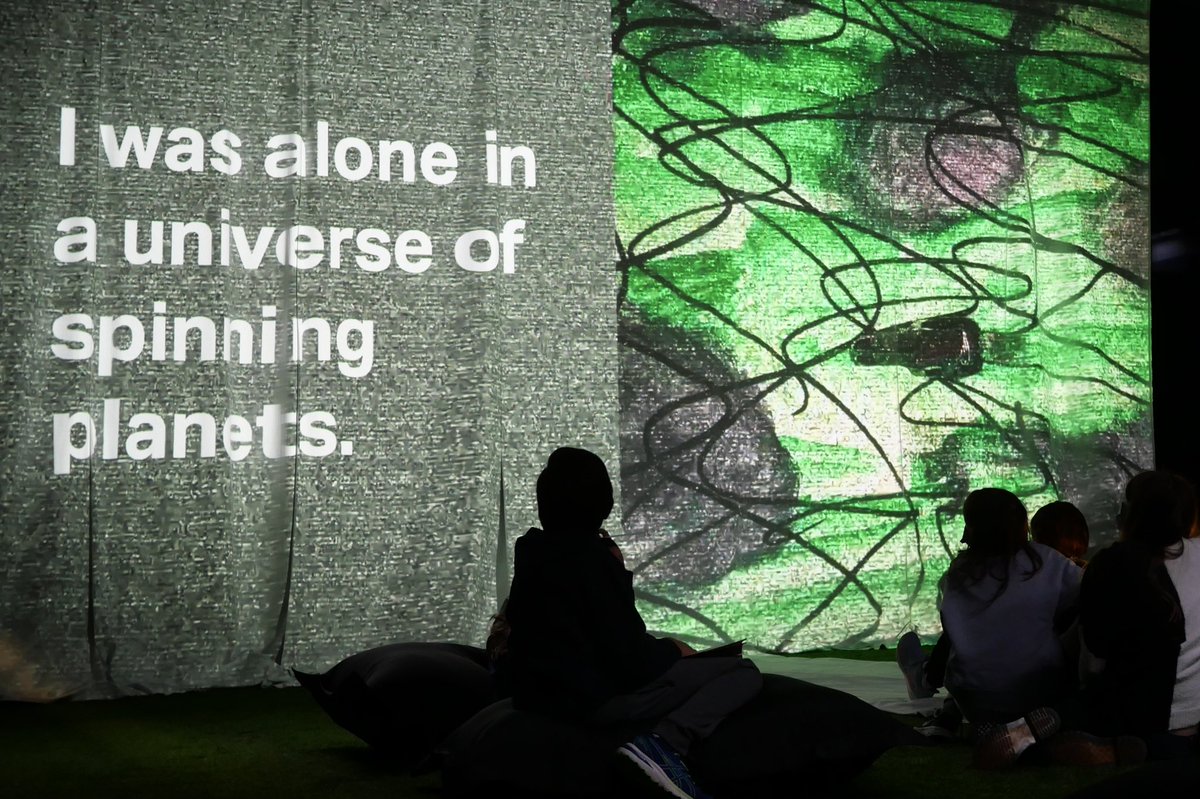 Our theater of dreams is open. The Nightly News is a quick experiment that transforms this underground glass courtyard into a reflective space for K-12 students to see how much we're all deeply weird creatures bound together by nerves, fantasy, and the surreal.