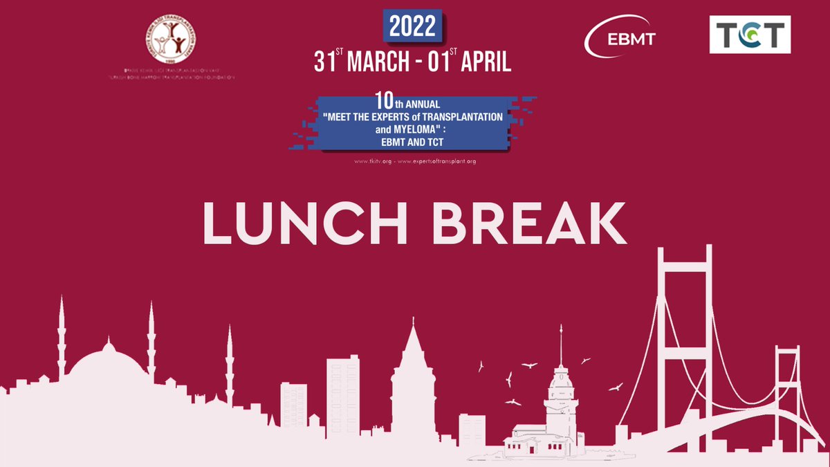 metdigital2022's tweet photo. "10th Meet The Experts of Transplantation and Myeloma" EBMT&amp;TCT Symposium Valuable articipants, It is lunch time. Symposium will be started 2:45 pm. For your kind information. @mbeksac56 @AnnaSureda5
 @Mohty_EBMT @AnnalisaRugger1 @DrLornan
 @BldCancerDoc @AratMutlu @SKToprak https://t.co/TCl6emrsbb