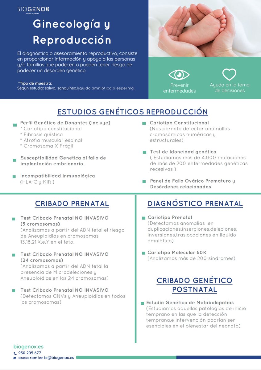 biogenox's tweet photo. No nos olvidamos de la parte tan importante de la Reproducción,Cribado prenatal,Postnatal y la Infertilidad!
Consúltanos sobre los nuevos estudios de diagnóstico y las pruebas complementarias que podemos realizar en la clínica.🙂 https://t.co/Vwsi73IWML
