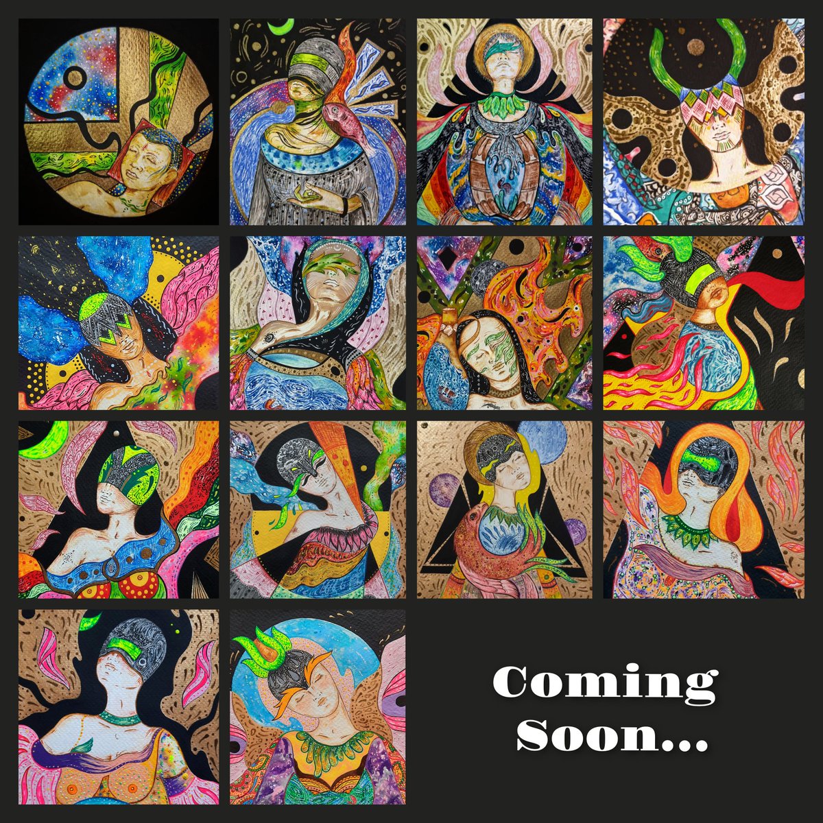 These small paintings full of details are drawn only on cardboard with an area of ​​14 * 14 cm.
Yes, the world is full of powerful little things!
.
Angels are sending messages collection available on <a href="/opensea/">OpenSea</a> 
.
opensea.io/collection/ang…
.
#nftart #pfpNFT #nftcollector #NFTProject