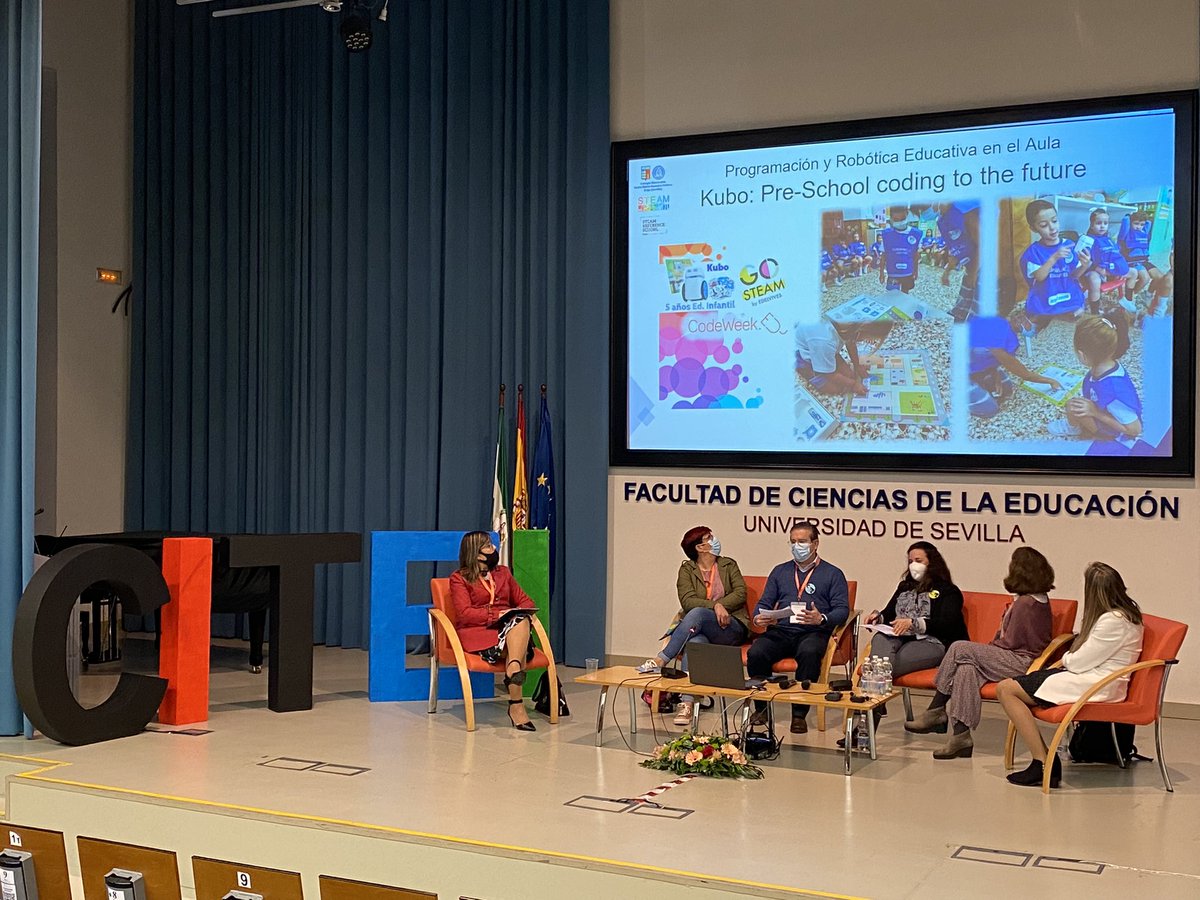 amaiaarroyo's tweet photo. Muy interesantes las experiencias comentadas en la mesa redonda del @congresocitei. Cogiendo ideas y haciendo planes con @margaridaromero. #stem #steam #roboticaeducativa #inclusion cc @KoLaborategia @hitzezhitz @nerealopezs https://t.co/3NpFq2toF4