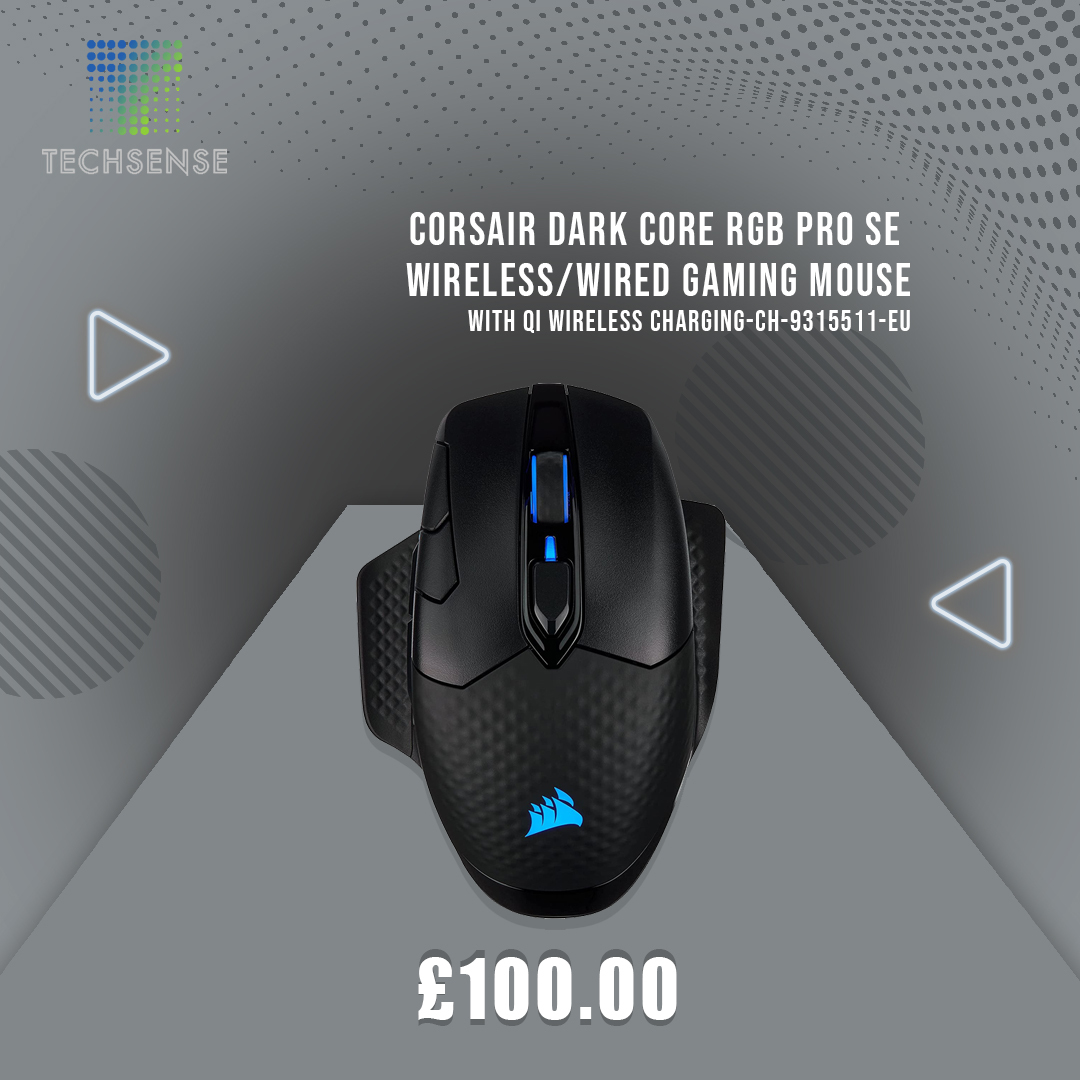 Corsair Dark Core RGB PRO SE, Wireless/Wired Gaming Mouse with Qi Wireless Charging for just £100.00
.
Click on the link below
techsenseshop.co.uk/.../corsair-da…
.
Contact us@01614777754
.
Email us: customercare@techsenseshop.co.uk
#Corsair #mouse #shopnow #techsense #dell #digital