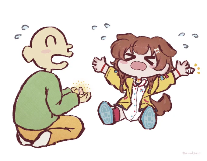 #今月描いた絵を晒そう 
3月もころさんでいっぱいでした🐶🥐 