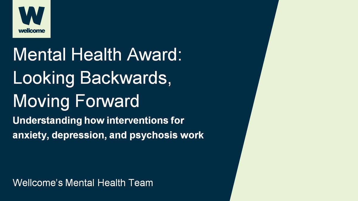 Hello everyone and welcome to the #WellcomeMentalHealth Award webinar: Looking Backwards, Moving Forwards.

If not attending, you can follow the live stream here:
youtu.be/KvHnDwNpWHg