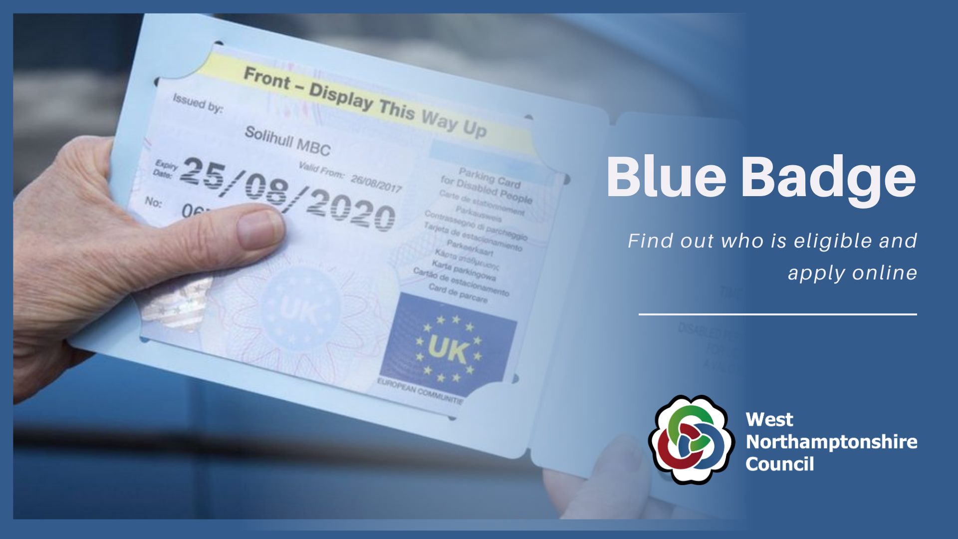 West Northamptonshire Council on Twitter "A Blue Badge allows people