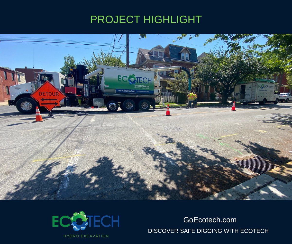 GoEcotech's tweet photo. Project Highlight - Test Pit For Gas Main

On this project, our team used core drilling and hydro excavation for test pits to run a new gas main. Test Pits are holes dug before construction to locate and map underground utilities. 
 
#GoEcotech #CoolTrucks #DigSafe https://t.co/mVRstknyys