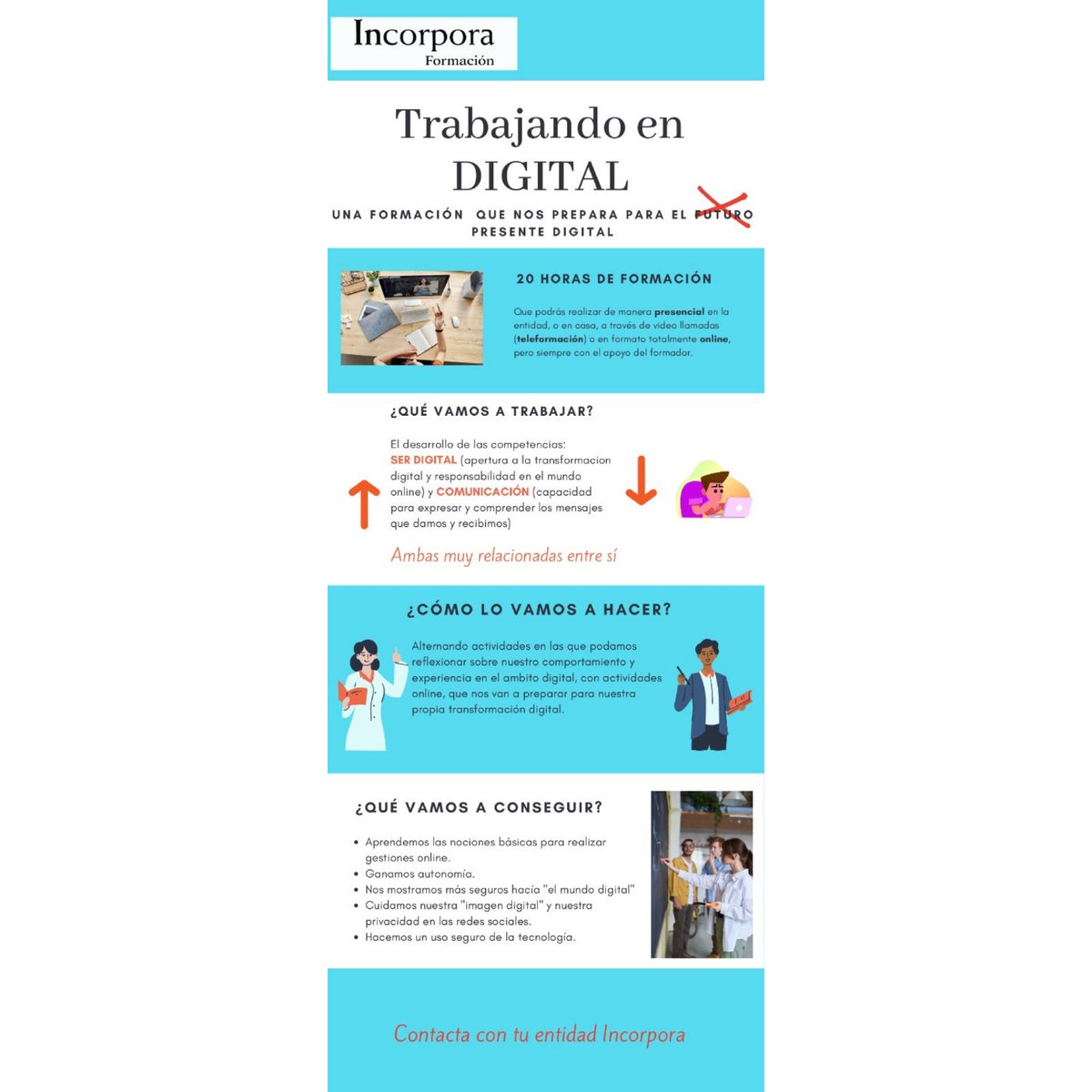 Afedes's tweet photo. 📢TRABAJANDO EN DIGITAL
👉Una #FORMACIÓN #GRATUITA de 20 horas de #IncorporaFundlaCaixa que te prepara desarrollando las competencias de SER DIGITAL y COMUNICACIÓN.
💙Gracias al programa Incorpora de la @FundlaCaixa
#afedesempleo #afedesproyectos #IncorporaFunlaCaixa https://t.co/chnzefDojP