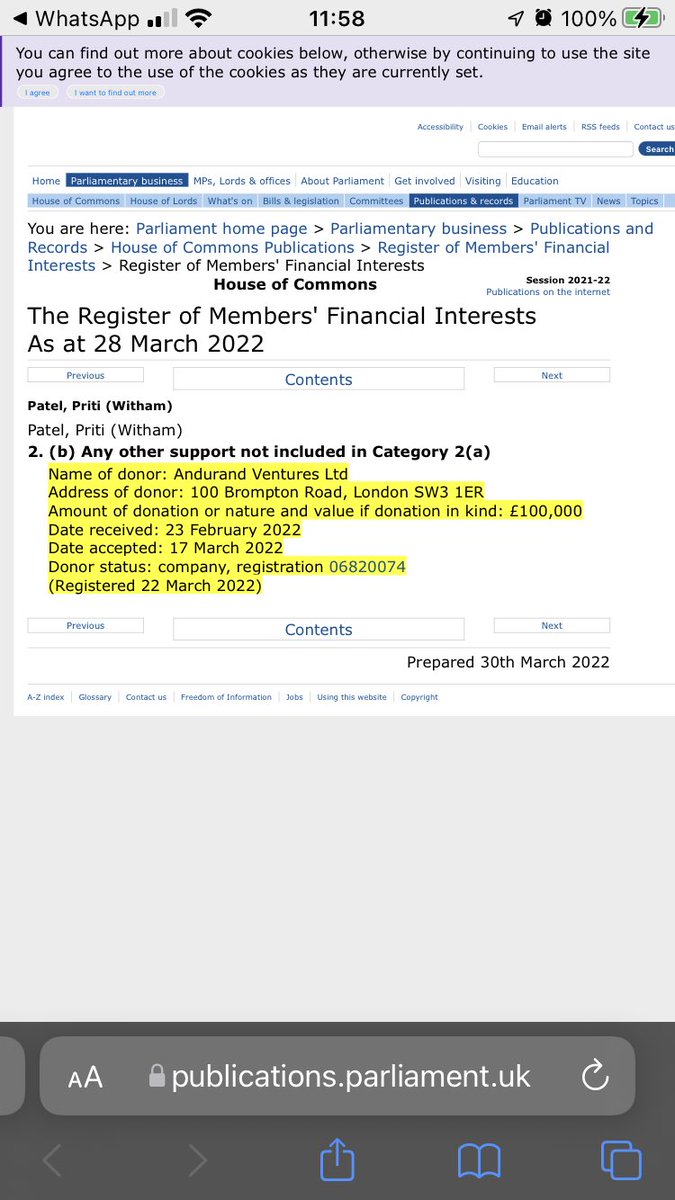 1pluseipi's tweet photo. Hmm… our Home Secretary has accepted a 6 figure donation from a French oil speculator’s firm.

I wonder why? https://t.co/Mjh26MA7JY