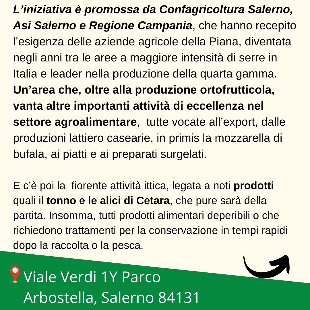ConfSalerno's tweet photo. 𝗖𝗼𝗻𝗳𝗮𝗴𝗿𝗶𝗰𝗼𝗹𝘁𝘂𝗿𝗮 𝗦𝗮𝗹𝗲𝗿𝗻𝗼 - 𝗛𝘂𝗯 𝗱𝗲𝗹 𝗳𝗿𝗲𝗱𝗱𝗼
Sorgerà nella Piana del Sele il primo hub del freddo del Sud Italia, in un’area di oltre 300mila metri quadrati nel territorio di Battipaglia.

#ConfSaAgriFoodLab #confagricoltura #confagricolturasalerno https://t.co/xXDojKm7TQ