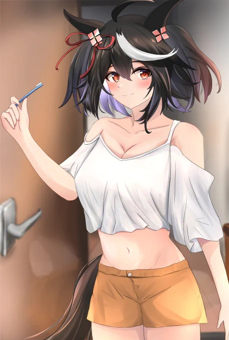 #今月描いた絵を晒そう 
#ウマ娘
カレンチャンとキタちゃん!! 