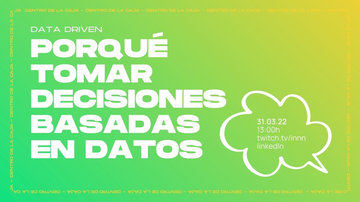 innn's tweet photo. Estamos hablando de #DataDriven con @sandrasanserr en nuestro #DentroDeLaCaja. 🧵Abrimos hilo: https://t.co/HNzI5q2KH0