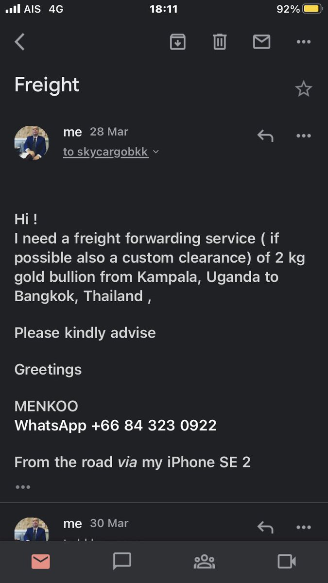 Menkoo's tweet photo. @EmiratesSupport All your contacts numbers of Bangkok Skycargo are wrong , and even my e mail is stil unanswered - see the attachment- https://t.co/gHq51xTDyz
