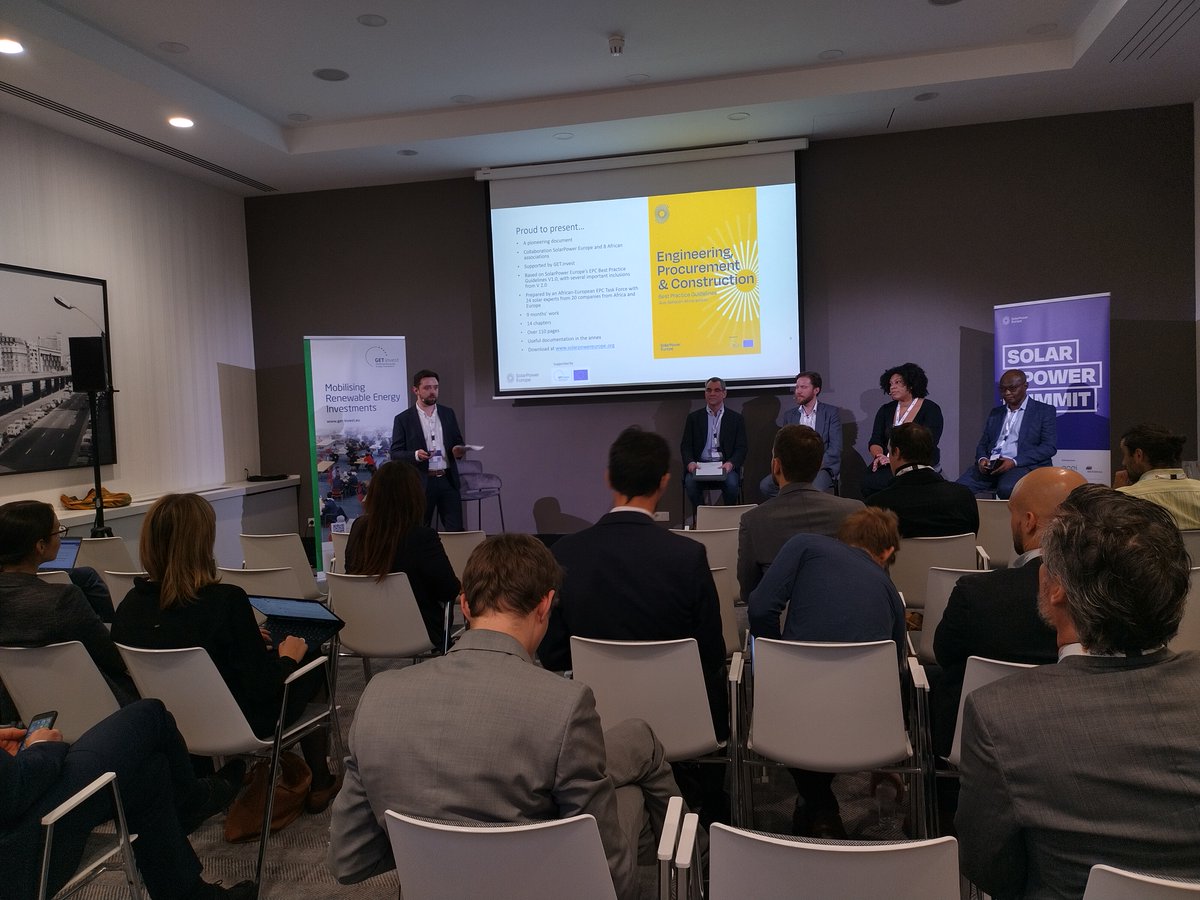 GET_invest's tweet photo. We proudly launched the ‘EPC #BestPractice Guidelines: #SubSaharanAfrica Edition’ together with @SolarPowerEU at the #SolarPowerSummit just now. It provides advice for the #engineering, #procurement, and #construction (EPC) of #SolarEnergy projects.
👉https://t.co/YEIAXgYAtT https://t.co/T567xYat76