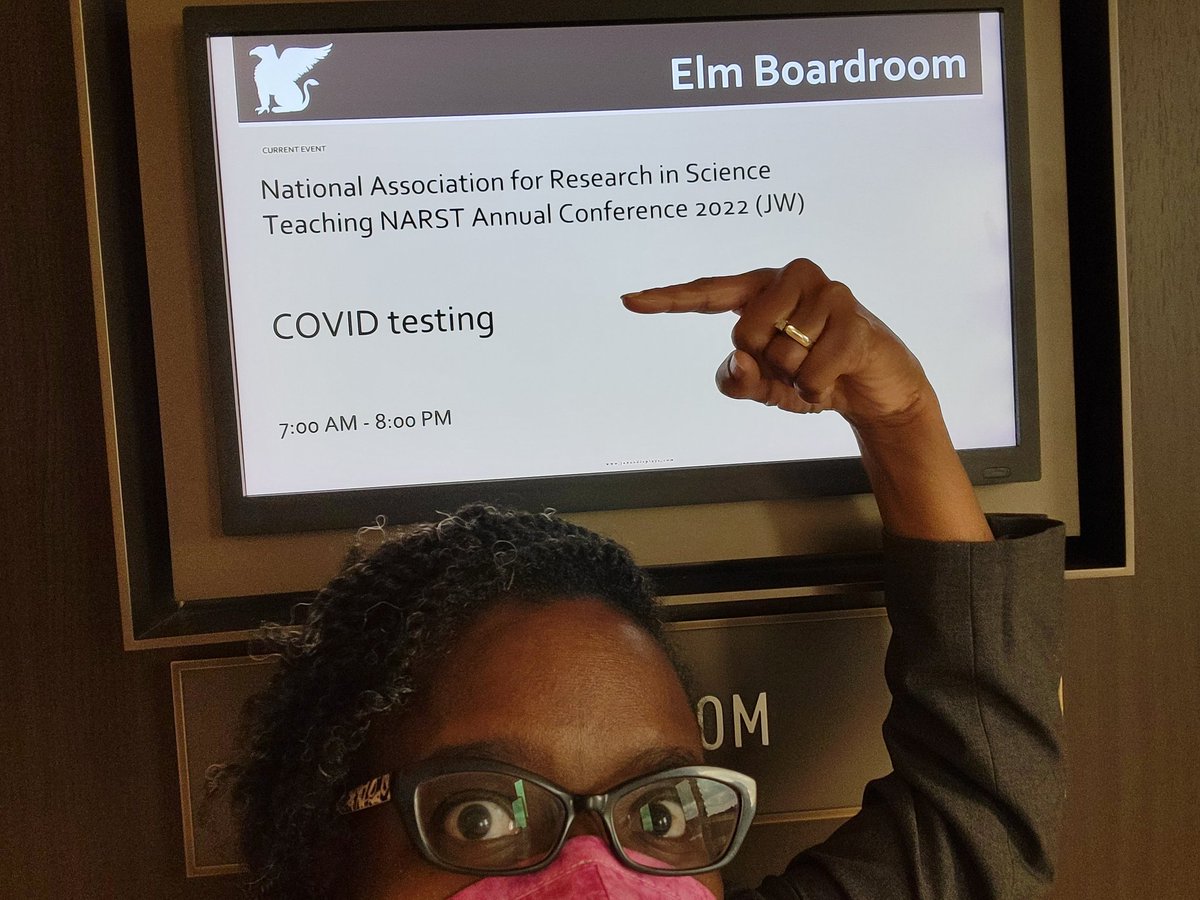 vwarren04's tweet photo. #NARST2022 Day 3🇨🇦 Checked out @WestEd &amp; Kevin Cherbow paper📝 presentation; Caught passionate rebuttals🗣 of @BethShort_ on #GlobalDiscourse; prepared to return to @VisitUSA_ @CovidTesting; &amp; officially removed the #GradStudent badging from my name tag🤗 #SciLeaders @NARSTorg https://t.co/LBQGC51Lws