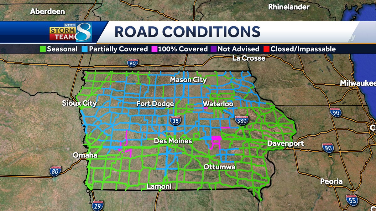 JSydejkoKCCI's tweet photo. Road conditions have been improving across the state. Areas that were 'completely covered' near Winterest have drastically improved even over the last half hour
#iawx #Iowa #snow #iadot #roadconditions https://t.co/N91dtrV726