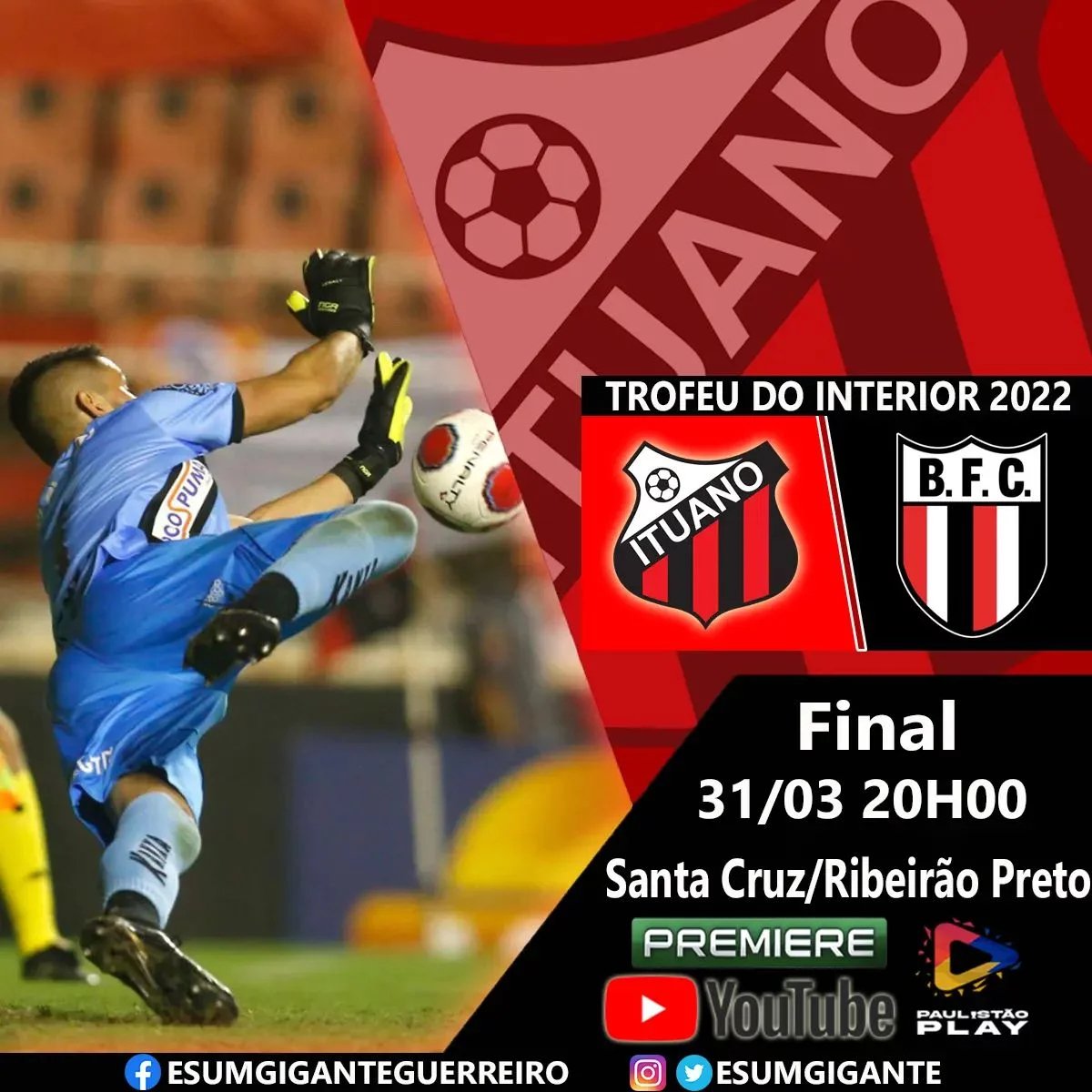 EsUmGigante's tweet photo. 🏆 Troféu do Interior 2022

⚽ Ituano X Botafogo

📆 31/03
🕛 20H00
🏟️ Estádio Santa Cruz
📺 YouTube, Premiere e Paulistão Play
📸 Fernando Roberto
🖼️ Allan Mattos

#ituano #botafogo #paulistao #campeonatopaulista #premiere #paulistaoplay #trofeudointerior #youtube https://t.co/oPPfWVa8sC