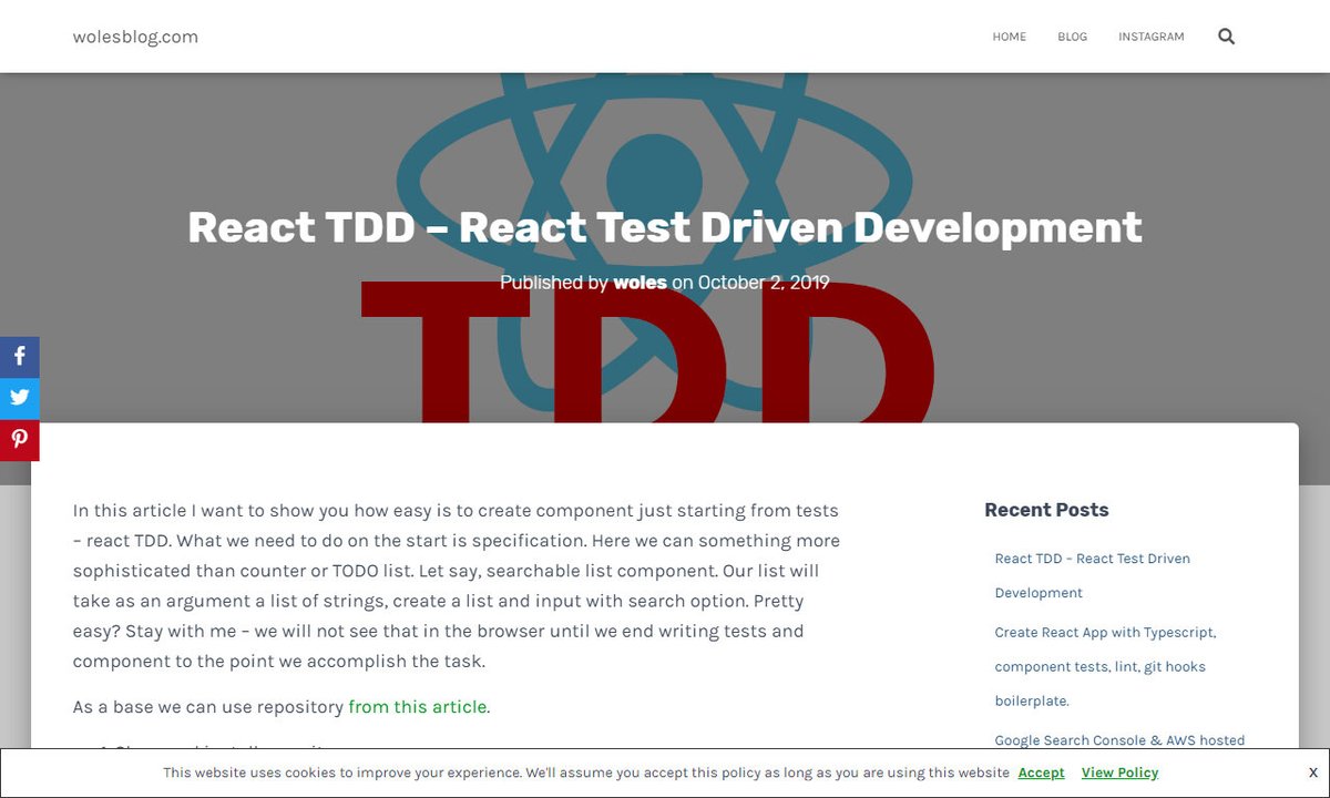 Devcide1's tweet image. React Component Test Driven Development Tutorial (React TDD)
#importreact #tests #value #react #list #development
via wolesblog.com
☛ amp.gs/jpNLa