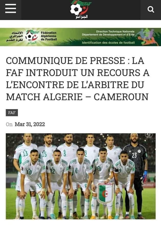 malakmed19's tweet photo. Elhmdullah qu'ils ont bougés 🙂

#الماتش_يتعاود

#Algeria_and_Cameroon_match_unjust_Bring_us_back_the_match_Where_is_FIFA_ https://t.co/nO3GyYPStO