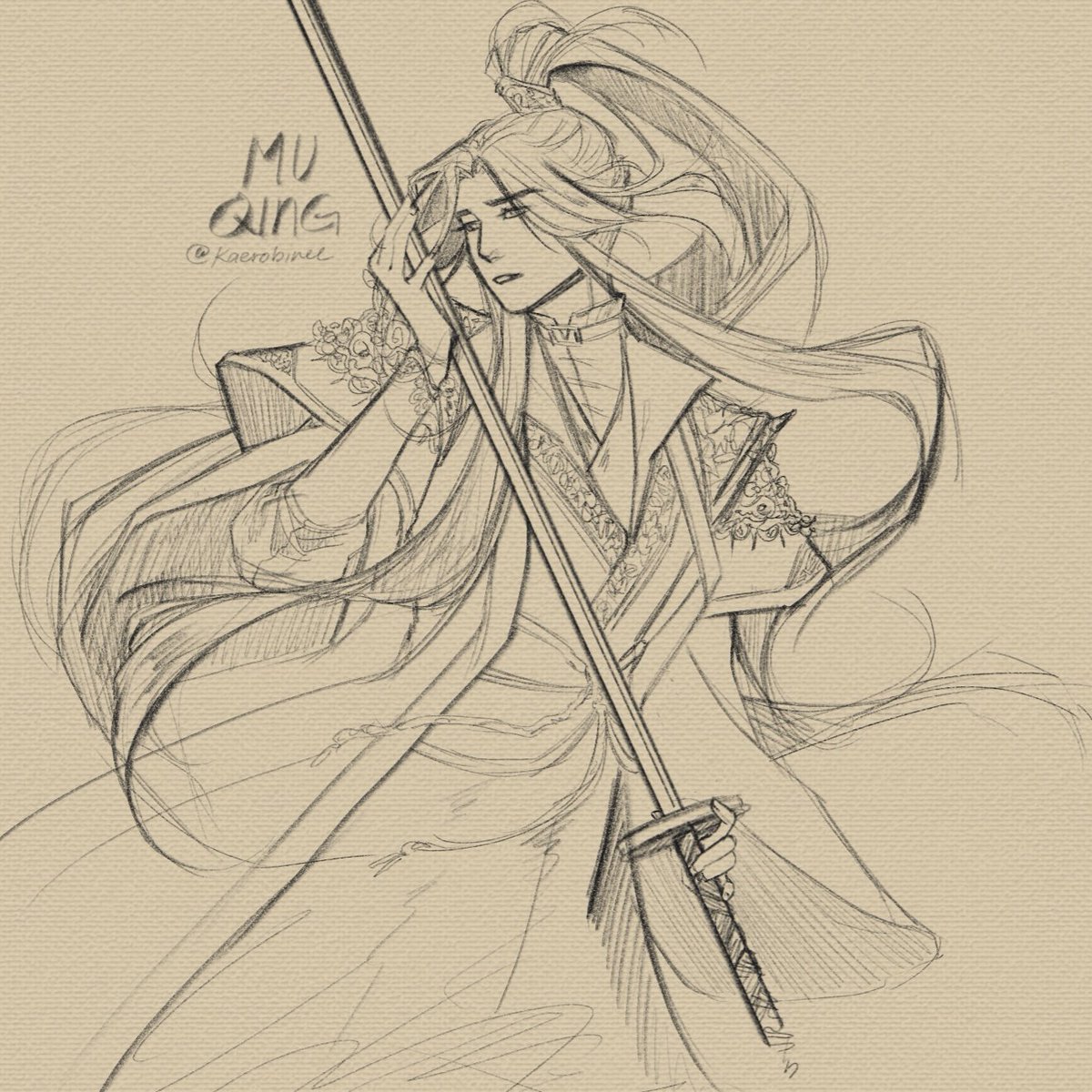 A little Mu Qing doodle cause I wanted to draw him (its uh- a mix of donghua and manhua + me being lazy-)

#tgcf #天官赐福 #muqing