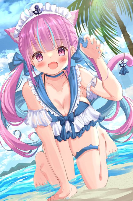 #今月描いた絵を晒そう
一足早い水着のイラスト描きました!🏖 