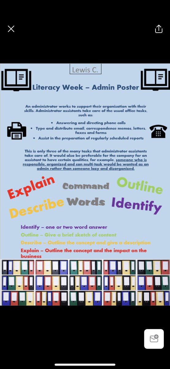 s3_strive's tweet photo. Fantastic work from S3 Admin! @StAndrewsHS #literacyacrossthecurriculum #s3strive https://t.co/8u5IEvo78i