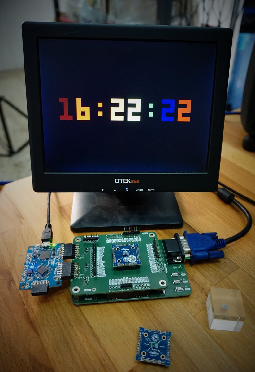 matthewvenn's tweet image. Still can't quite believe I have a clock on my desk that is powered by a chip I designed!