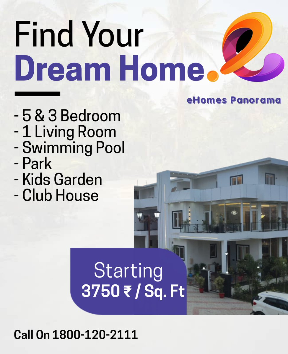 PanoramaGroup7's tweet photo. Find your Dream Home
Bedroom
Living Room
Swimming Pool
Park
Kids Garden
Club House🏠
Starting Price at rs only 3750rs /sqft
Call us 1800-120-2111 https://t.co/DT8ZW6Hcvs