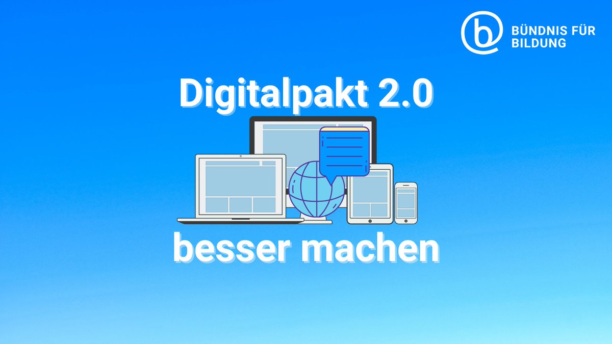 Wir haben die bisherigen Erfahrungen unserer Mitglieder mit dem Digitalpakt Schule gesammelt und daraus einen Input für den geplanten Digitalpakt 2.0 formuliert.

Die Ergebnisse ➡️ bfb.org/post/digitalpa…

#digitalpakt #digitalebildung #bildungdigital