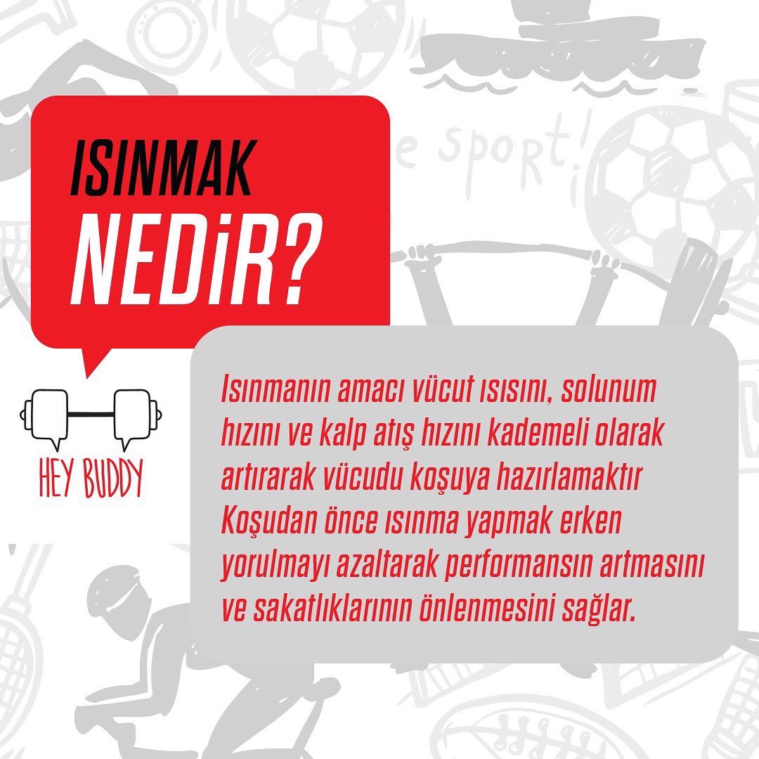 heybuddyapp's tweet photo. Maratondan sonra kendine verdiğin sözü unutma. ��‍♀️ Koşmuyoruz abi aslında koşmak lazım demiştin. HeyBuddy sen koş diye burada; 
Koşunun olmazsa olması ısınmaktır. Peki ısınmak nedir? Ne değildir?👇

#spor #buddy #etkinlik #heybuddy #ısınma #fitness #bodybuilding #pilates #zumba https://t.co/jrLTUhLNQy
