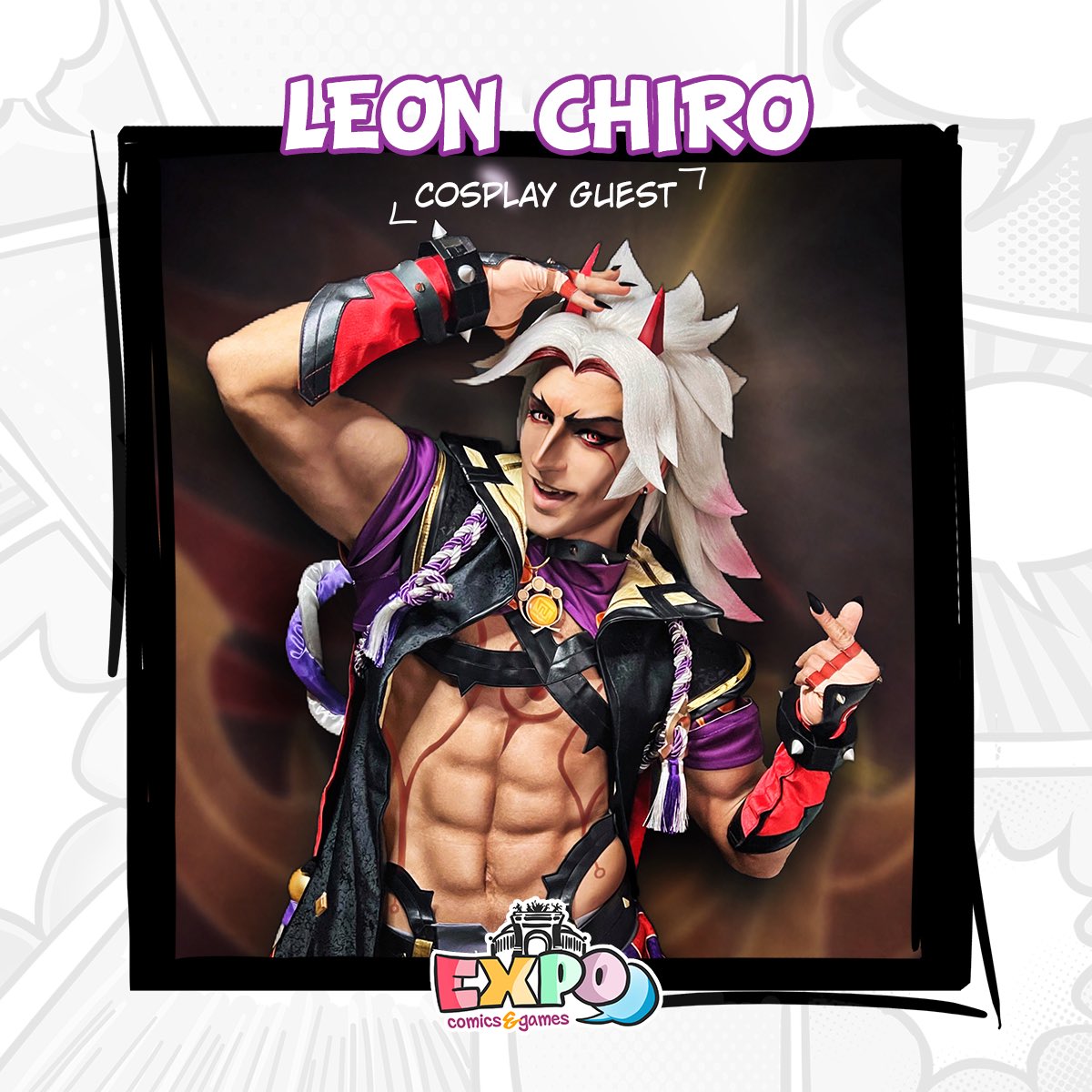 EXPOcomicsgames's tweet photo. 💥 Siamo certi apprezzerete il ritorno in Sicilia del nostro adorato @Leon_Chiro: Wrestler, cosplayer, modello e atleta! 💪🏻

Leon sarà con noi per tutti e 4 giorni dell'evento e noi lo accoglieremo a braccia aperte come solo il pubblico siciliano sa fare.

#EXPOcg https://t.co/FcfSQYLn9V