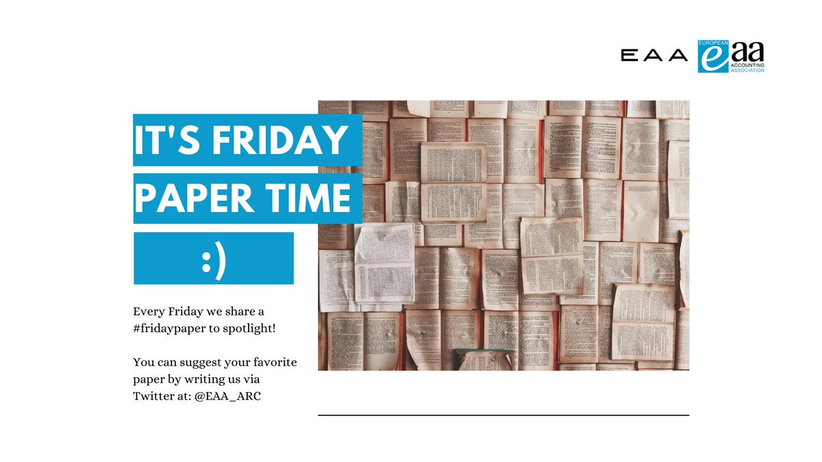EAA_ARC's tweet photo. It's that time again for our FRIDAY PAPER!!! Thank you to @TandF_AccForum and @DrRinaldi_RHUL for sharing!
#EngageEAA #FridayPaper https://t.co/cqXRHIxz5H