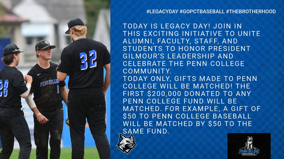 PCTBaseball's tweet photo. To make a gift to the Baseball program click on the link below.  Thank you in advance for strengthening the baseball program and the student-athletes that will benefit from this 
https://t.co/17dju6VUNO https://t.co/FH3xw4q8dO
