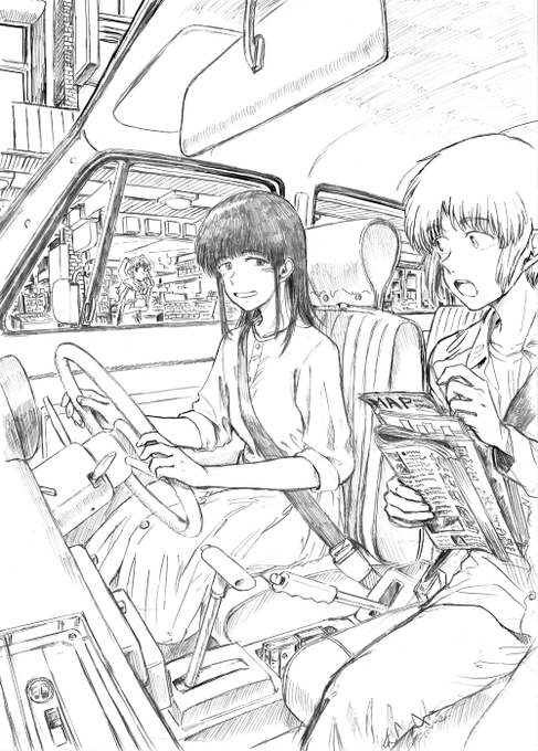 線画とラフ🚗 