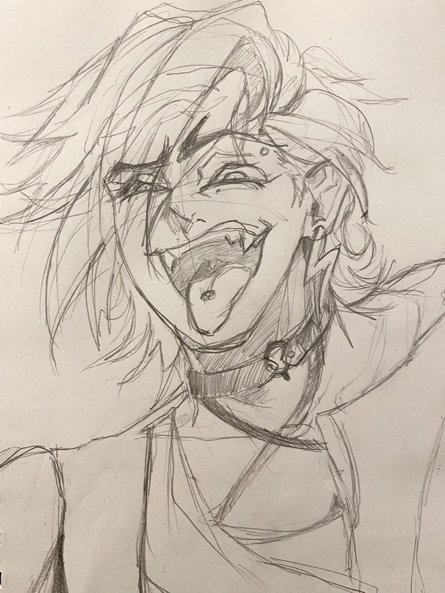 Kyo_domo's tweet photo. Fangs fangs fangs 😈 #wip #YugoAsuma #AsumArt 

Sorry for the messy lines, shud I continue this? https://t.co/NGefbsZOJX