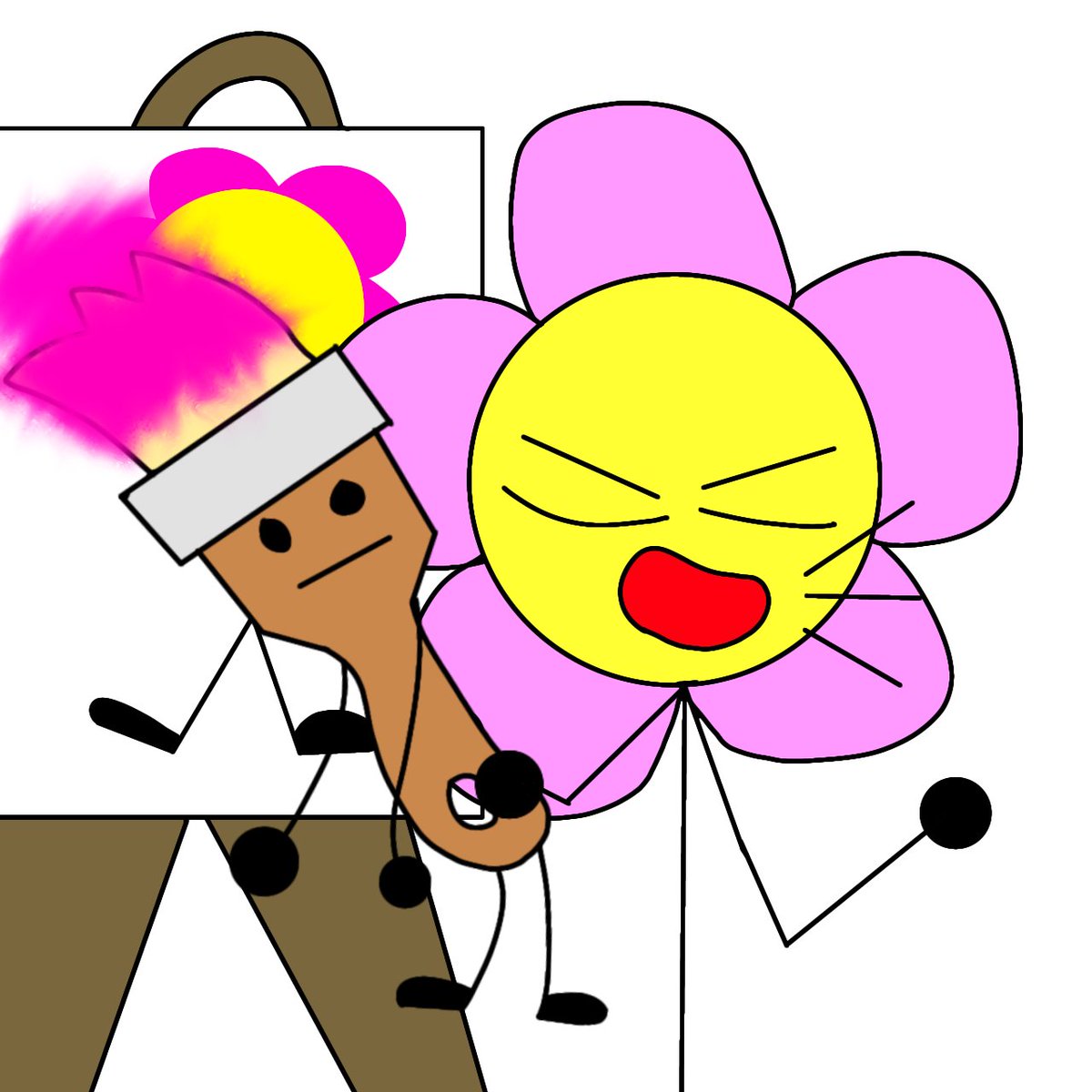 surijunko's tweet photo. And when flower draw herself someone came in, now paintbrush make •_• https://t.co/mOb43PxgnU