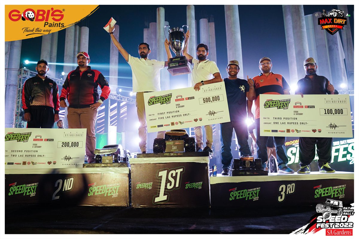 GobisPaintsPK's tweet photo. The most anticipated rally event, Speed Fest 2022 season 3, came to an end after a three days off-road day-night jeep adventure.
Max Dirt Club racer Asif Imam secured third place in this thrilling battle of jeeps.
#gobispaints #thinkthisway #speedfest2022 https://t.co/nkdLCXGh06