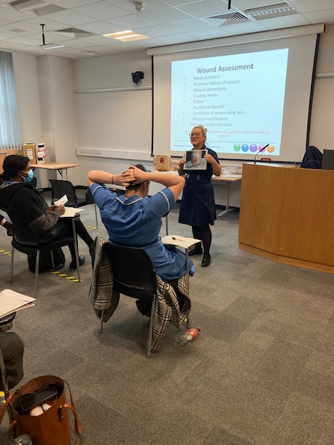 TeamTissue's tweet image. General wound care training with TVN Emma Bann. Thank you to all who attended and thank you Walsall IT for the new hardware which will shortly allow us to broadcast our training sessions via teams #walsallhealthcare #walsallmlcc #mededwalsall #woundcare #tissueviabilty #waslall