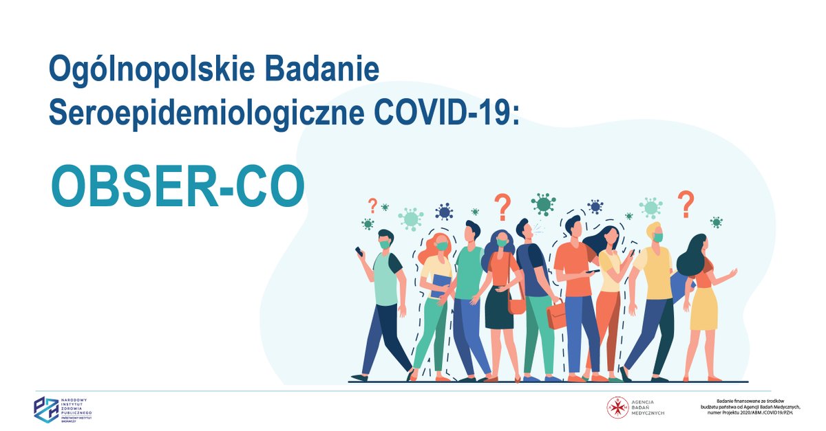 NIZP PZH - PIB (@nizp_pzh) on Twitter photo Trwa ostatnia tura badania #Obserco, pokaże ono jaki odsetek populacji PL uległ zakażeniu #SarsCov2. Uczestnicy badania to losowo wybrane osoby, z którymi przeprowadzany jest wywiad telefoniczny, a następnie badanie krwi na obecność przeciwciał Sars-Cov-2.
<a href="/AgencjaBadanMed/">Agencja Badań Medycznych</a> Trwa ostatnia tura badania #Obserco, pokaże ono jaki odsetek populacji PL uległ zakażeniu #SarsCov2. Uczestnicy badania to losowo wybrane osoby, z którymi przeprowadzany jest wywiad telefoniczny, a następnie badanie krwi na obecność przeciwciał Sars-Cov-2.
<a href="/AgencjaBadanMed/">Agencja Badań Medycznych</a>