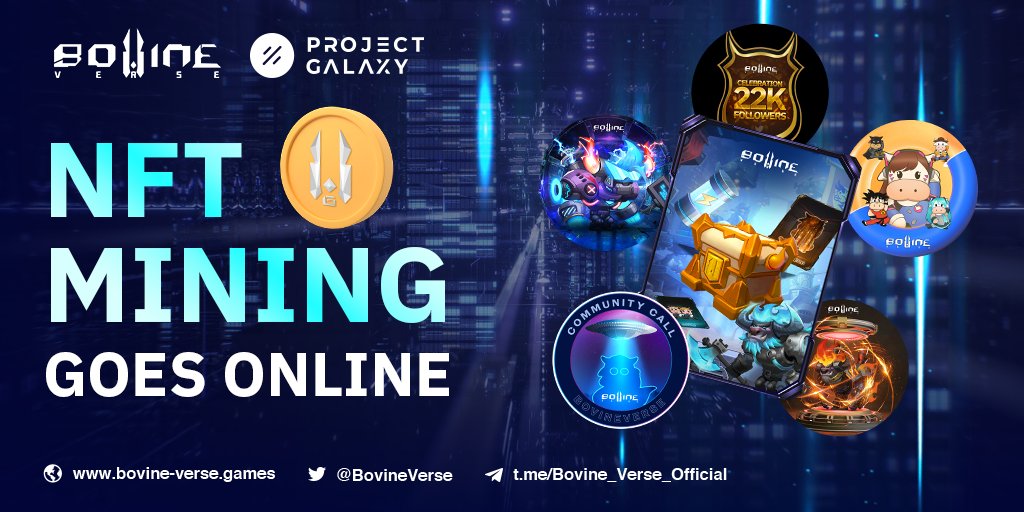 BovineVerse's tweet photo. 🎉#NFT Mining Starts right now!

🤩Stake the eligible #NFT to earn high $BVG rewards

🎁Prize pool: 50,000,000 BVG
📅Period: 30 Days

Where to mine: https://t.co/jLGP7WMqNK
Tutorial: https://t.co/AViGTOuQDN 
#Metaverse #GameFi #Web3 #StakingRewards https://t.co/zNMLhaDbCT