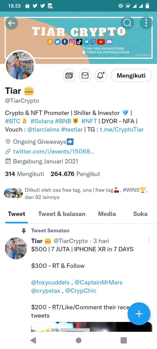 cikae95's tweet photo. @chitaglorya__ @TiarCrypto Done https://t.co/IWXfOmoccA