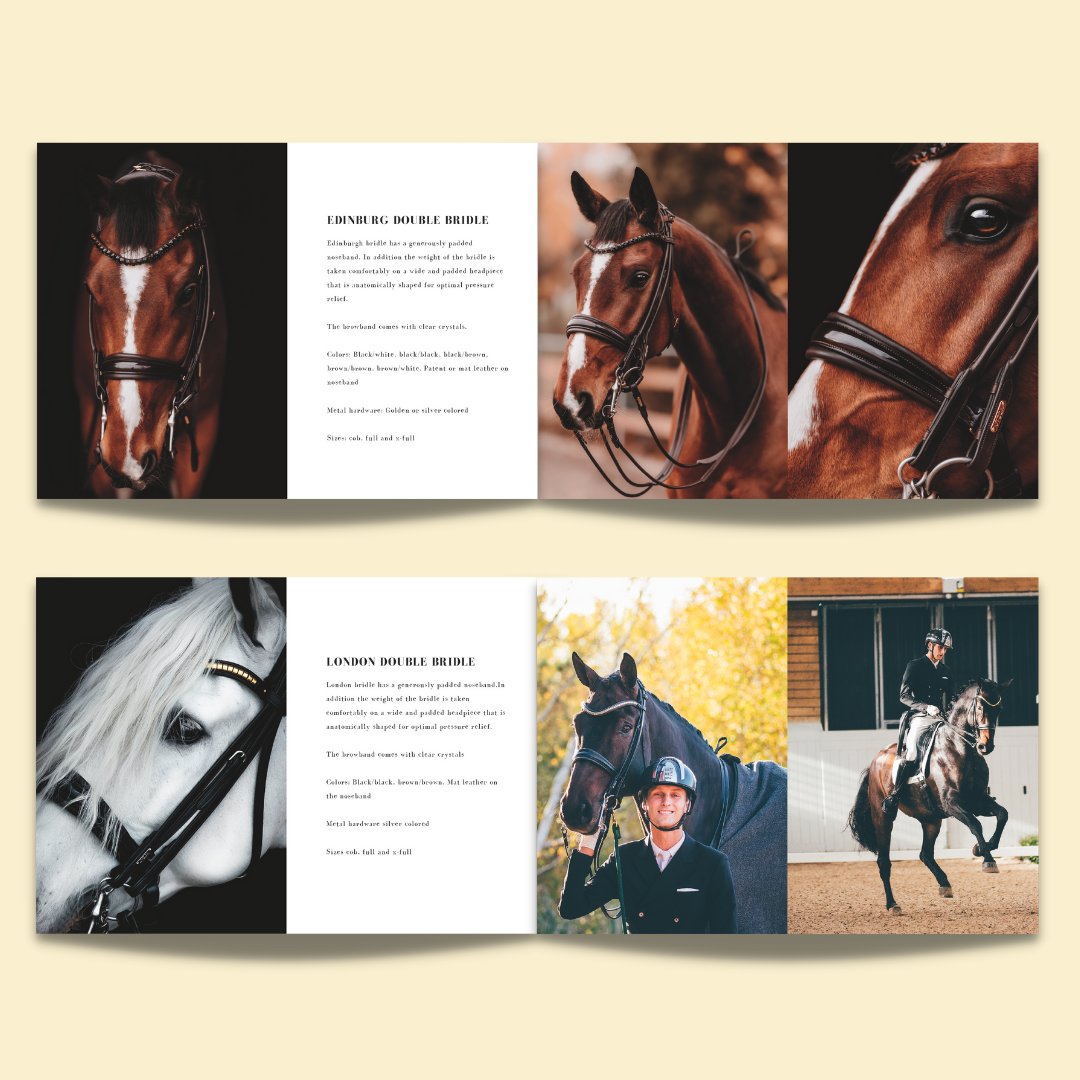 For all lovers of horse riding, Utzon Equestrian have released their brochure featuring their wide range of stunning accessories for horses 🐴
We printed this beautiful A4 #perfectbound #brochure on 200gsm uncoated paper with a 350gsm uncoated cover.