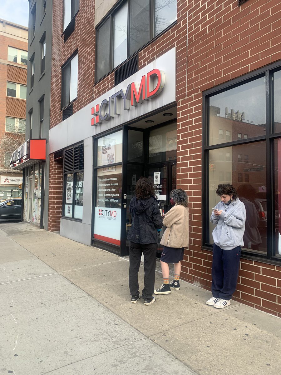 7:55am Boerum Hill 3 people waiting for CityMD to open.